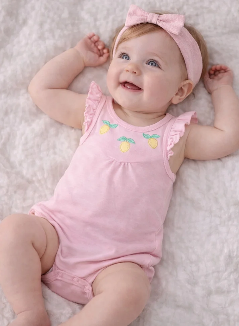 Victor And Jane Pack Of 3 Baby Girls’ Bodysuit Multipack (3 Pack) – Frill Sleeve & Fruit Print Bodysuits for Women | Best Price UAE